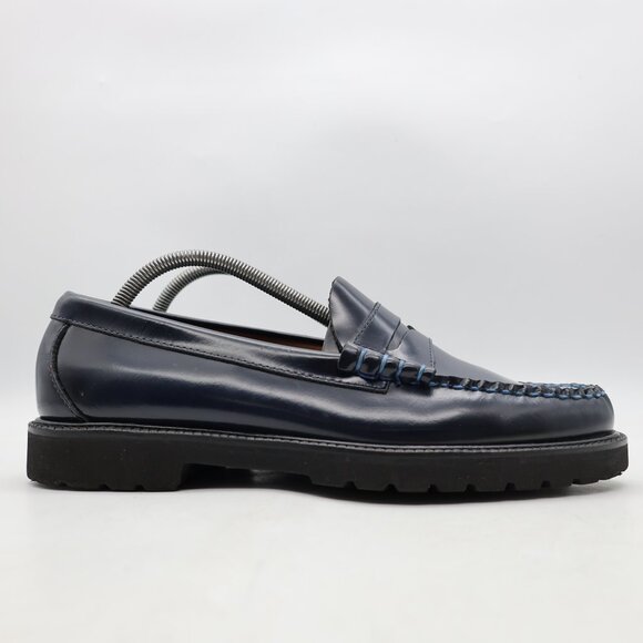 GH Bass Weejuns Larson Men's Size 9.5 D Penny Loafer Navy Leather Slip On - Picture 1 of 10